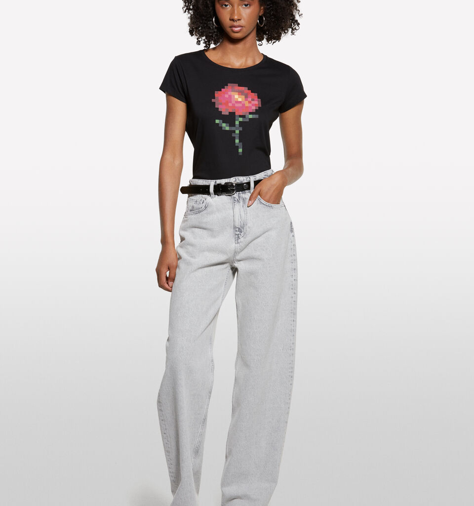 Τζιν wide fit γκρι - τζιν καμπάνα γυναικεία - Γκρι | Sisley image number 1